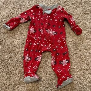 The Honest Company Red Snowflake Baby Footie Sleeper